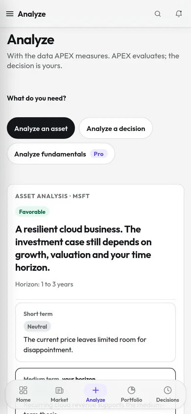 APEX analysis on the mobile web with sample data